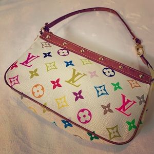 Louis Vuitton Multicolored White Pochette Monogram